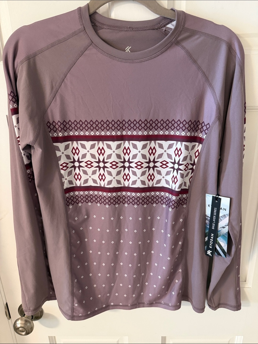 NWT Kyodan Mauve Fair Isle Base Layer Top Gorpcore Size Large